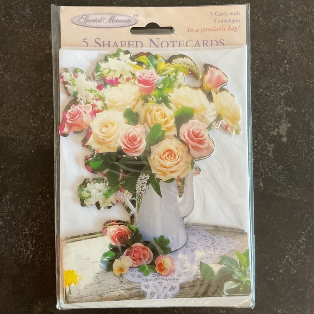 Vintage Special Moments flower bouquet shaped blank note cards - Picture 5 of 8